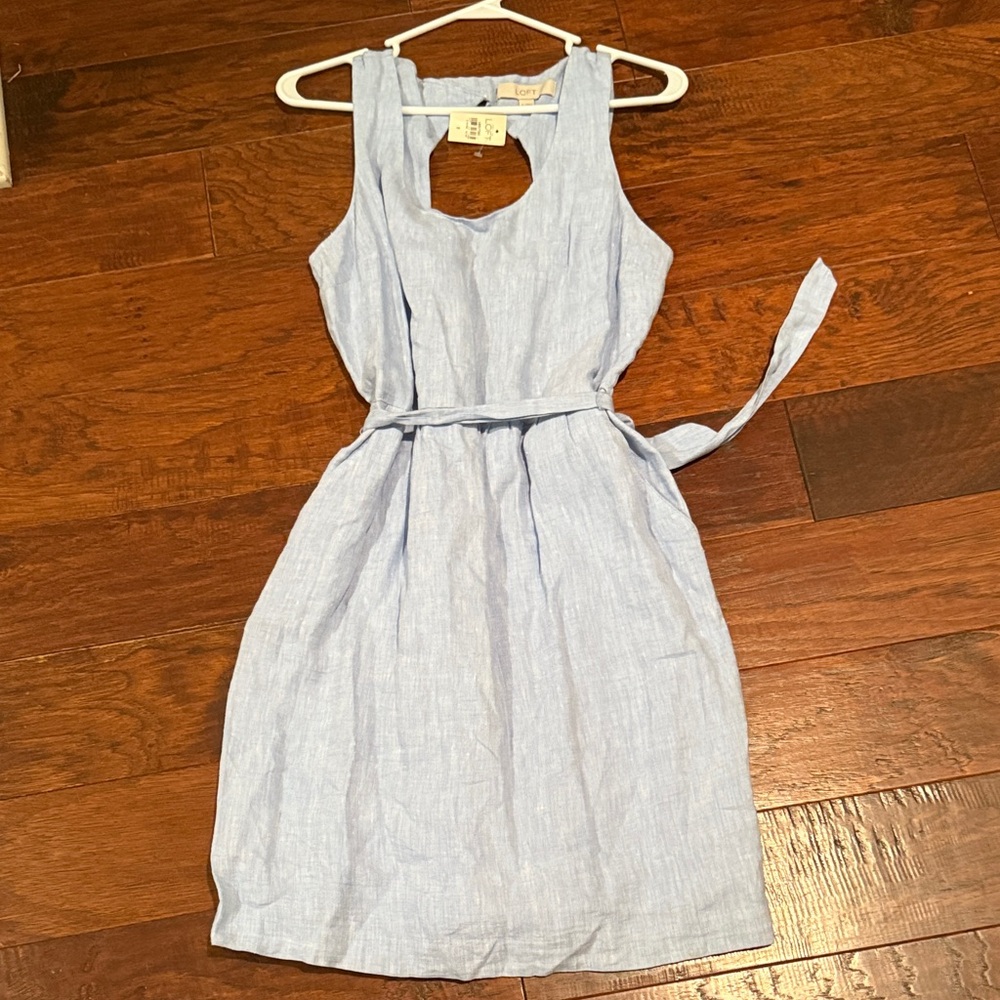 LOFT Light Blue Midi Dress